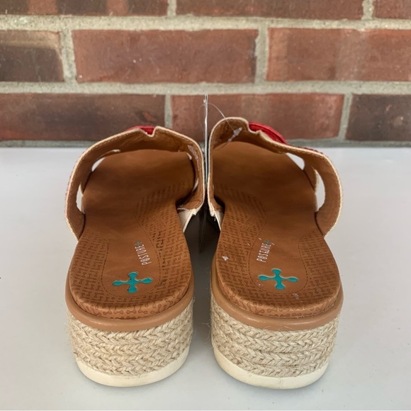 Baretraps Bliss Posture Plus Wedge Sandals Slides Women's red/cream Size US 9 M - Picture 7 of 9